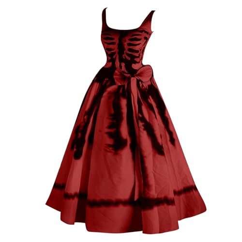 JVHYANFUL Halloween Damen Kleid Große Größen Swing Langarm Hexe Kürbis Fledermaus Kostüme Quadratischer Kragen Die Krawatte Design an der Taille Partykleid Kostümund Gothic Vintage Kleidung JVHYANFUL Halloween Damen Kleid Große Größen Swing Langarm Hexe Kürbis Fledermaus Kostüme Quadratischer Kragen Die Krawatte Design an der Taille Partykleid Kostümund Gothic Vintage Kleidung von JVHYANFUL