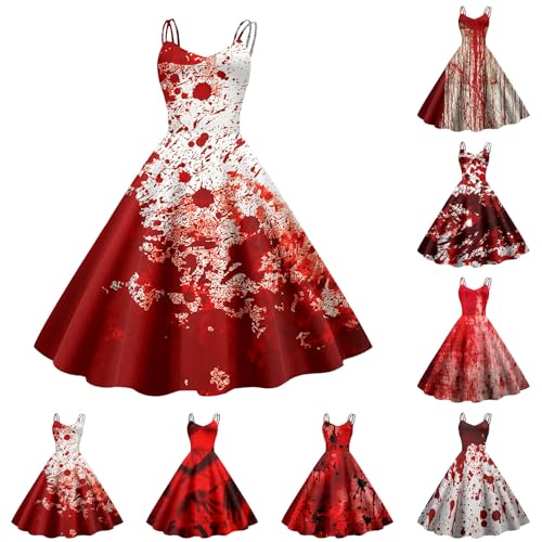 JVHYANFUL Halloween Kleidung Mit Blutigem Aufdruck Kostüm PäRchen WeißEs Kleid Gotisch KleidKostüm Erwachsene Mittelalter Kleider Party Karneval Halloween-Kostüm Partykleid JVHYANFUL Halloween Kleidung Mit Blutigem Aufdruck Kostüm PäRchen WeißEs Kleid Gotisch KleidKostüm Erwachsene Mittelalter Kleider Party Karneval Halloween-Kostüm Partykleid von JVHYANFUL