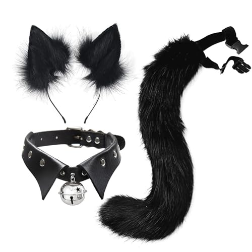 Kunstpelz Fuchs Maske Wolf Katze flauschiger Schwanz und Leder Halskette Set Halloween Party Cosplay Kostüm Accessoire Fuchsschwanz Plüsch Flauschige Pfotenhandschuhe Weihnachten für Mädchen Frauen Kunstpelz Fuchs Maske Wolf Katze flauschiger Schwanz und Leder Halskette Set Halloween Party Cosplay Kostüm Accessoire Fuchsschwanz Plüsch Flauschige Pfotenhandschuhe Weihnachten für Mädchen Frauen von JVHYANFUL