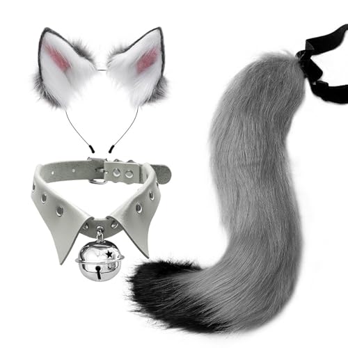 Kunstpelz Fuchs Maske Wolf Katze flauschiger Schwanz und Leder Halskette Set Halloween Party Cosplay Kostüm Accessoire Fuchsschwanz Plüsch Flauschige Pfotenhandschuhe Weihnachten für Mädchen Frauen Kunstpelz Fuchs Maske Wolf Katze flauschiger Schwanz und Leder Halskette Set Halloween Party Cosplay Kostüm Accessoire Fuchsschwanz Plüsch Flauschige Pfotenhandschuhe Weihnachten für Mädchen Frauen von JVHYANFUL