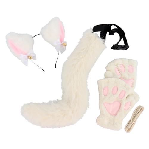 Kunstpelz Fuchs Maske Wolf Katze flauschiger Schwanz und Leder Halskette Set Halloween Party Cosplay Kostüm Accessoire Fuchsschwanz Plüsch Flauschige Pfotenhandschuhe Weihnachten für Mädchen Frauen Kunstpelz Fuchs Maske Wolf Katze flauschiger Schwanz und Leder Halskette Set Halloween Party Cosplay Kostüm Accessoire Fuchsschwanz Plüsch Flauschige Pfotenhandschuhe Weihnachten für Mädchen Frauen von JVHYANFUL