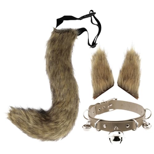 Kunstpelz Fuchs Maske Wolf Katze flauschiger Schwanz und Leder Halskette Set Halloween Party Cosplay Kostüm Accessoire Fuchsschwanz Plüsch Flauschige Pfotenhandschuhe Weihnachten für Mädchen Frauen Kunstpelz Fuchs Maske Wolf Katze flauschiger Schwanz und Leder Halskette Set Halloween Party Cosplay Kostüm Accessoire Fuchsschwanz Plüsch Flauschige Pfotenhandschuhe Weihnachten für Mädchen Frauen von JVHYANFUL