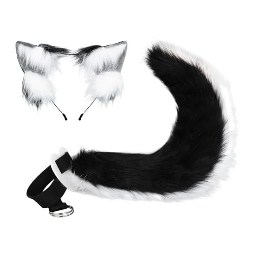 Kunstpelz Fuchs Maske Wolf Katze flauschiger Schwanz und Leder Halskette Set Halloween Party Cosplay Kostüm Accessoire Fuchsschwanz Plüsch Flauschige Pfotenhandschuhe Weihnachten für Mädchen Frauen Kunstpelz Fuchs Maske Wolf Katze flauschiger Schwanz und Leder Halskette Set Halloween Party Cosplay Kostüm Accessoire Fuchsschwanz Plüsch Flauschige Pfotenhandschuhe Weihnachten für Mädchen Frauen von JVHYANFUL