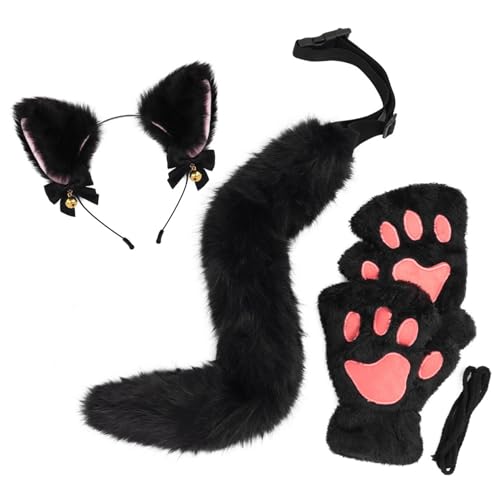 Kunstpelz Fuchs Maske Wolf Katze flauschiger Schwanz und Leder Halskette Set Halloween Party Cosplay Kostüm Accessoire Fuchsschwanz Plüsch Flauschige Pfotenhandschuhe Weihnachten für Mädchen Frauen Kunstpelz Fuchs Maske Wolf Katze flauschiger Schwanz und Leder Halskette Set Halloween Party Cosplay Kostüm Accessoire Fuchsschwanz Plüsch Flauschige Pfotenhandschuhe Weihnachten für Mädchen Frauen von JVHYANFUL