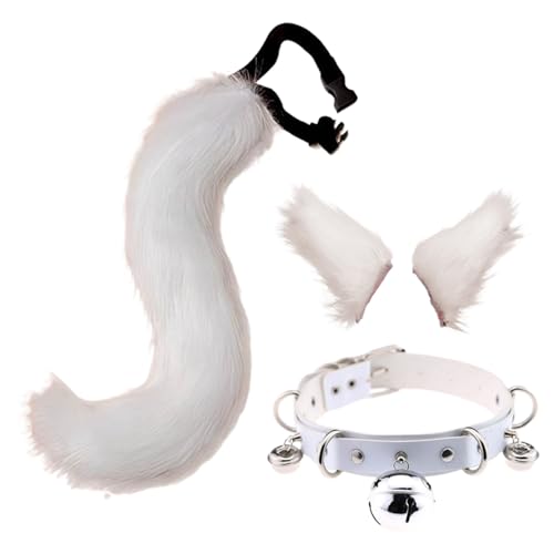 Kunstpelz Fuchs Maske Wolf Katze flauschiger Schwanz und Leder Halskette Set Halloween Party Cosplay Kostüm Accessoire Fuchsschwanz Plüsch Flauschige Pfotenhandschuhe Weihnachten für Mädchen Frauen Kunstpelz Fuchs Maske Wolf Katze flauschiger Schwanz und Leder Halskette Set Halloween Party Cosplay Kostüm Accessoire Fuchsschwanz Plüsch Flauschige Pfotenhandschuhe Weihnachten für Mädchen Frauen von JVHYANFUL