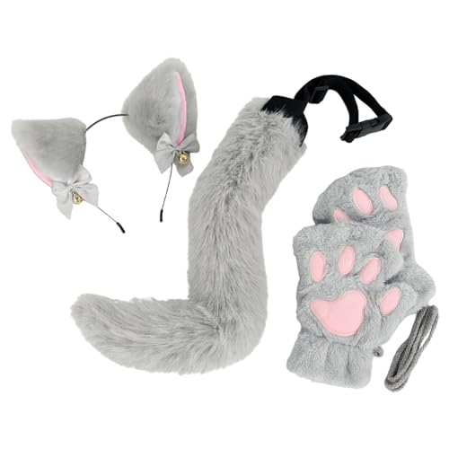 Kunstpelz Fuchs Maske Wolf Katze flauschiger Schwanz und Leder Halskette Set Halloween Party Cosplay Kostüm Accessoire Fuchsschwanz Plüsch Flauschige Pfotenhandschuhe Weihnachten für Mädchen Frauen Kunstpelz Fuchs Maske Wolf Katze flauschiger Schwanz und Leder Halskette Set Halloween Party Cosplay Kostüm Accessoire Fuchsschwanz Plüsch Flauschige Pfotenhandschuhe Weihnachten für Mädchen Frauen von JVHYANFUL
