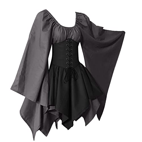 Trompetenärmel Mittelalter Kleid Damen Gothic Kleidung Traditionelles Irisches Steampunk Dress Renaissance Cosplay Elfen Kostüm für Halloween Karneval Viktorianisches Wikinger Piratin Kostum Trompetenärmel Mittelalter Kleid Damen Gothic Kleidung Traditionelles Irisches Steampunk Dress Renaissance Cosplay Elfen Kostüm für Halloween Karneval Viktorianisches Wikinger Piratin Kostum von JVHYANFUL