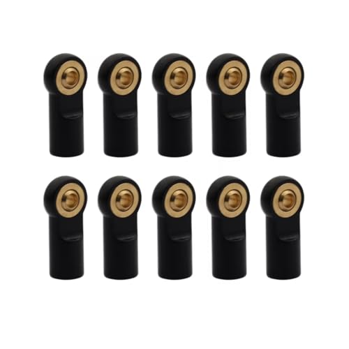 1/10 RC Truck Crawler Autos Upgrade Teile Zubehör 10Pcs M3 Gesamtlänge 22MM Aluminium Tie Push Rod Enden Stahl Ball RC-Zubehör(Black) von JVRWSC