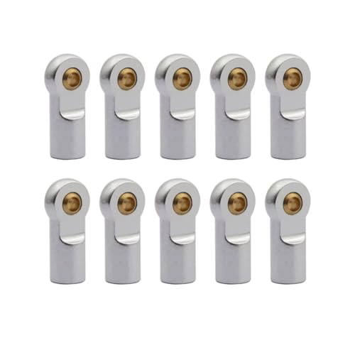 1/10 RC Truck Crawler Autos Upgrade Teile Zubehör 10Pcs M3 Gesamtlänge 22MM Aluminium Tie Push Rod Enden Stahl Ball RC-Zubehör(Silver) von JVRWSC