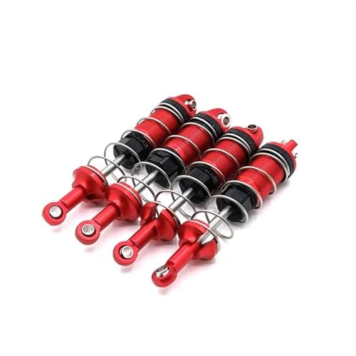 JVRWSC Für MJX H16 16209 16210 16208 16207 4 Stücke Metall Vorne Und Hinten Stoßdämpfer 1/16 RC Auto Upgrades Teile Zubehör Ersatz RC Spielzeugautoteile(Red) von JVRWSC