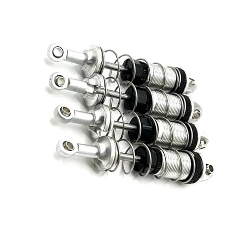 JVRWSC Für MJX H16 16209 16210 16208 16207 4 Stücke Metall Vorne Und Hinten Stoßdämpfer 1/16 RC Auto Upgrades Teile Zubehör Ersatz RC Spielzeugautoteile(Silver) von JVRWSC