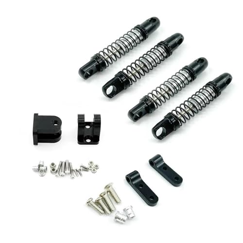JVRWSC Für WPL D12 D42 B14 B24 B16 B36 Metall Stoßdämpfer Vorne Hinten Mit Halterung Festen Sitz RC Auto Upgrades Teile Ersatz Zubehör RC Spielzeugautoteile(Black,Set) von JVRWSC