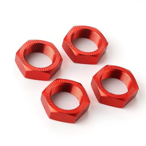Kompatibel Mit ARRMA Für KRATON Für Outcast 8S 1/5 RC Crawler Auto Upgrade Teile Zubehör 4PCS 24MM Aluminium Legierung Kupplung Mutter Ferngesteuerte Autoteile(Red) von JVRWSC