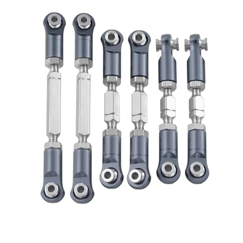 Kompatibel Mit ARRMA Für Mojave 4S Für BLX Für Desert Für RTR 1/8 Rc Teile 6PCS Aluminium Legierung Radstand Lenkung Link Stange Set Ferngesteuerte Autoteile(Gray) von JVRWSC