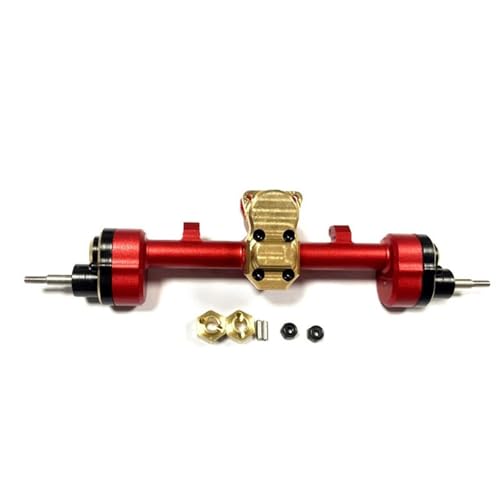 Kompatibel Mit AXIAL Für SCX24 90081 C10 Für Gladiator 1/24 RC Crawler Auto Upgrades Teile Zubehör CNC Aluminium Vorder-Hinterachse-Set Ferngesteuerte Autoteile(Red,Rear Axle) von JVRWSC