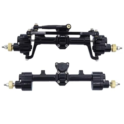 Kompatibel Mit Axial 1/24 SCX24 90081 C10 AXl00002 CNC Metall Vorder- Und Hinterportalachse Verbessertes Teilzubehör Vorder Hinterachse RC(Black,Rear and Front) von JVRWSC
