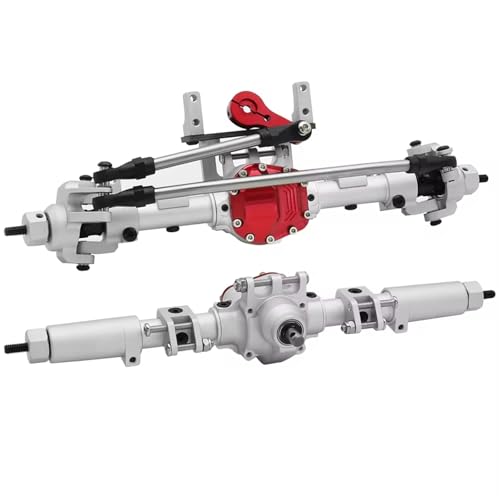 Kompatibel Mit Axial AR44 90047 90046 AX90060 SCX10 II Aluminiumlegierung CNC-Vorder-/Hinterachsensatz 1/10 RC Crawler Upgrade Vorder Hinterachse RC(Silver,Rear Front Axle) von JVRWSC