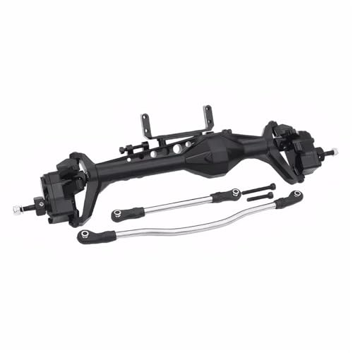 Kompatibel Mit Axial Für Capra 1.9 Für UTB AXI03004 Für LCG, Aluminiumlegierung, Vorne Hinten Portalachse Mit Servohalterungen, 1/10 RC Crawler Teile Vorder Hinterachse RC(Black,Front Axle) von JVRWSC