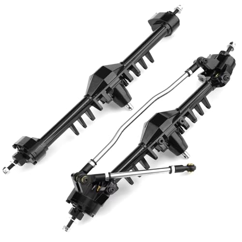 Kompatibel Mit Axial Für Capra UTB10 1.9 Für UTB Für Currie F9 Metall-CNC-Portalachse Vorne Und Hinten 1/10 RC Crawler Car Upgrade-Teile Vorder Hinterachse RC(Black) von JVRWSC