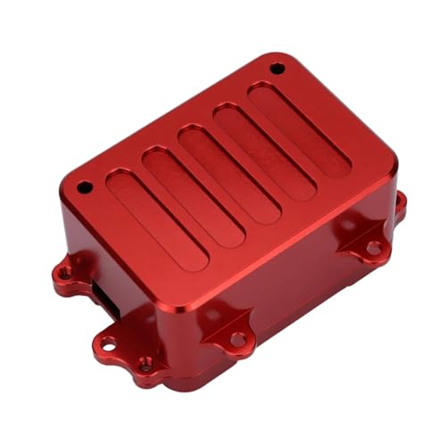 Kompatibel Mit Axial Für SCX10 1/10 RC-Kettenauto, Upgrade-Teile, Zubehör, Metallrahmen Für Chassis-Kit, Metall-Ausrüstungsbox, Empfängerbox RC-Zubehör(Red) von JVRWSC
