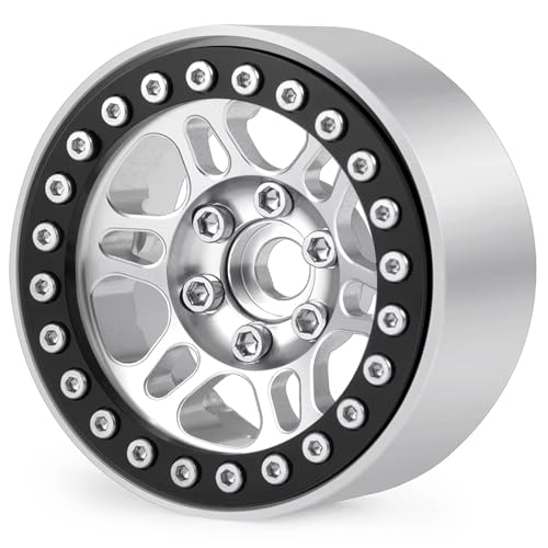 Kompatibel Mit Axial Für SCX10 90046 Für TRX4 Für Bronco Für Defender 1/10 RC Crawler Autoteile Aluminiumlegierung 1,9 Beadlock Felgennabe Ferngesteuerte Autoteile(Silver,1pcs) von JVRWSC