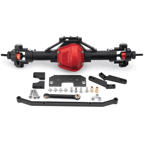 Kompatibel Mit Axial Für SCX10 90047 Für Wrangler 1/10 RC Crawler Car Upgrade-Teile Aus Aluminiumlegierung Vorne Hinten Gerade Achse Vorder Hinterachse RC(Black,Front) von JVRWSC