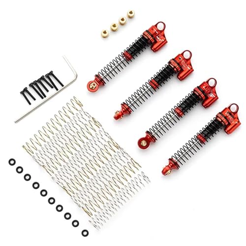 Kompatibel Mit Axial Für SCX24 Für Gladiator 1/24 RC Auto Unterdruck-Stoßdämpfer 57 Mm Metalldämpfung Stoßdämpfer Öldämpfer Ferngesteuerte Autoteile(Red) von JVRWSC
