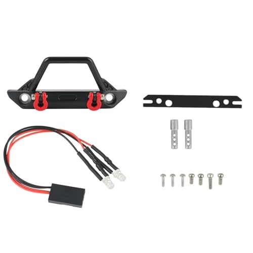 Kompatibel Mit Axial Für SCX24 Für JLU AXI00002 Für Deadbolt 90081 1/24 RC Crawler Auto Teile Zubehör Flache HEA Front Stoßstange Mit Licht Ferngesteuerte Autoteile von JVRWSC