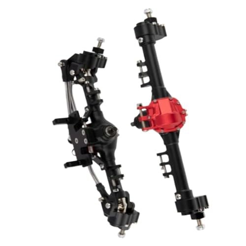 Kompatibel Mit Axial SCX10 1/10 RC-Auto-Upgrade-Teil, Vorder- Und Hinterachse Aus Aluminiumlegierung, Ersatzzubehör Vorder Hinterachse RC(Black) von JVRWSC