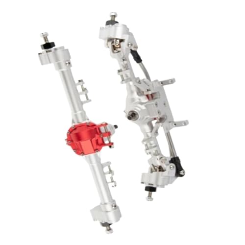Kompatibel Mit Axial SCX10 1/10 RC-Auto-Upgrade-Teil, Vorder- Und Hinterachse Aus Aluminiumlegierung, Ersatzzubehör Vorder Hinterachse RC(Silver) von JVRWSC