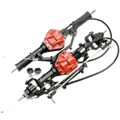 Kompatibel Mit Axial SCX10 90046 90047, Vorder- Und Hinterachsen Aus Aluminiumlegierung Mit 4WD-Sperre, Upgrade-Teile Für RC-Crawler-Autos Im Maßstab 1/10 Vorder Hinterachse RC(Rear Front Axle) von JVRWSC