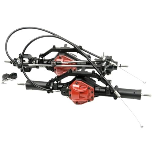 Kompatibel Mit Axial SCX10 90046 90047 1/10 RC Crawler Auto-Upgrade-Teile, Vorder- Und Hinterachsen Aus Aluminiumlegierung Mit 4WD-Sperre Vorder Hinterachse RC(Rear Front Axle) von JVRWSC