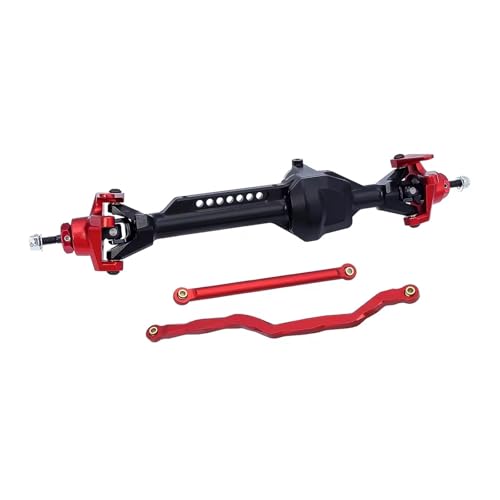 Kompatibel Mit Axial SCX10 Achsen CNC Aluminium Vorne Hinten Gerade Achsen Set 1/10 RC Crawler Upgrade Teile Zubehör Vorder Hinterachse RC(Red,Front) von JVRWSC