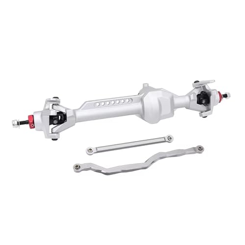 Kompatibel Mit Axial SCX10 Achsen CNC Aluminium Vorne Hinten Gerade Achsen Set 1/10 RC Crawler Upgrade Teile Zubehör Vorder Hinterachse RC(Silver,Front) von JVRWSC