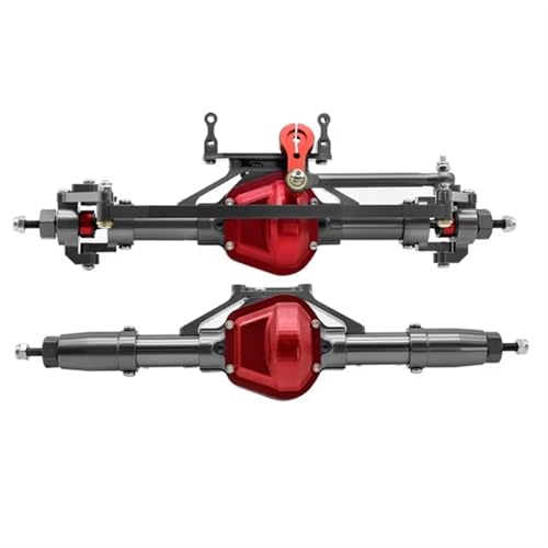 Kompatibel Mit Axial SCX10 D90 Metall CNC Vorder- Und Hinterachse Mit Servohalterung 1/10 RC Crawler Auto Upgrade Teile Vorder Hinterachse RC(Gray) von JVRWSC