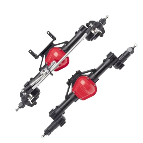 Kompatibel Mit Axial SCX10 I II 90046 90047 CNC-Metall-Portalachsensatz Vorne Und Hinten, 1/10 RC Für Rock Crawler-Auto-Upgrade-Teile Vorder Hinterachse RC(Black) von JVRWSC
