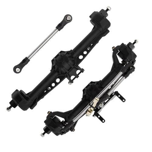 Kompatibel Mit Axial SCX10 II 1/10 RC Crawler Auto Upgrade Pasrts Portal Achsen Vordere Hinterachse Mit Zahnrädern Lager Vorder Hinterachse RC(Black) von JVRWSC