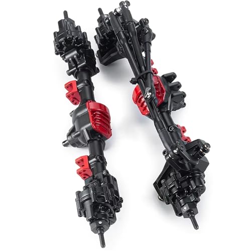 Kompatibel Mit Axial SCX10 II 90046 90047 90059 90060 RC-Auto, Metallachse, Vorne Und Hinten, Gerade Achse, 1/10 RC Crawler, Upgrade-Teile Vorder Hinterachse RC(Rear Front Axle) von JVRWSC