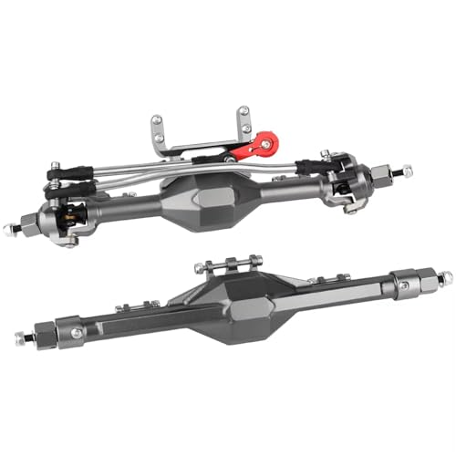 Kompatibel Mit Axial SCX10 II 90046 90047 CNC-Aluminiumlegierung Vorne Hinten Gerade Achse 1/10 RC Crawler Auto Upgrade Teile Vorder Hinterachse RC(Gray,Rear Front Axle) von JVRWSC