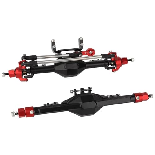 Kompatibel Mit Axial SCX10 II 90046 90047 CNC-Aluminiumlegierung Vorne Hinten Gerade Achse 1/10 RC Crawler Auto Upgrade Teile Vorder Hinterachse RC(Red,Rear Front Axle) von JVRWSC