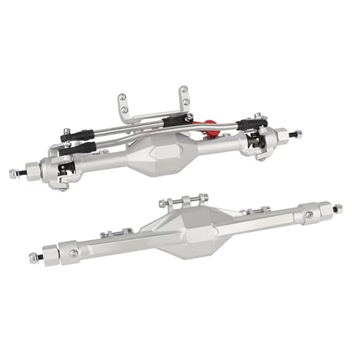 Kompatibel Mit Axial SCX10 II 90046 90047 CNC-Aluminiumlegierung Vorne Hinten Gerade Achse 1/10 RC Crawler Auto Upgrade Teile Vorder Hinterachse RC(Silver,Rear Front Axle) von JVRWSC