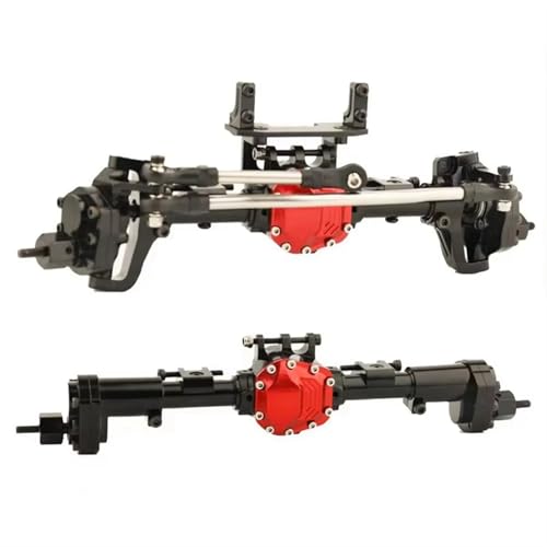 Kompatibel Mit Axial SCX10 II 90046 90047 CNC Metall Vorder- Und Hinterportalachse 1/10 RC Crawler Auto Upgrades Teile Vorder Hinterachse RC(Black) von JVRWSC