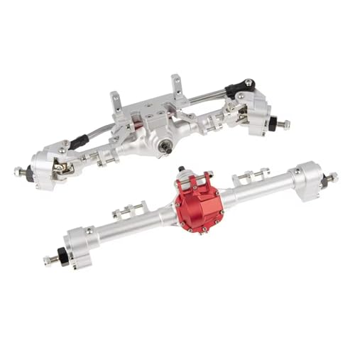 Kompatibel Mit Axial SCX10 II 90046 90047 Für RGT 86100 CC01 Kit Upgrade CNC Aluminiumlegierung Vorne Hinten Portalachse 1/10 RC Crawler Car Vorder Hinterachse RC(Silver) von JVRWSC