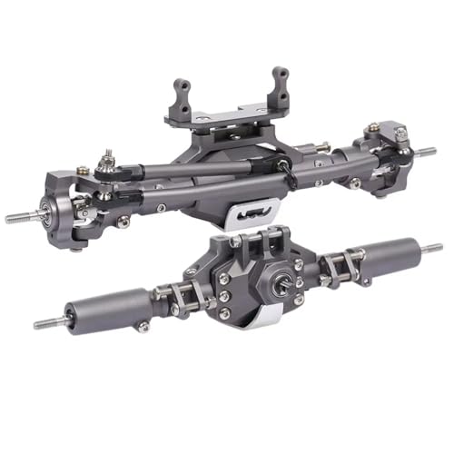 Kompatibel Mit Axial SCX10 II 90046 90047 RC Crawler Truck, Aluminiumlegierung, Vorder- Und Hinterachse, RC-Brückenachse, Ersatzteile Vorder Hinterachse RC(Gray) von JVRWSC