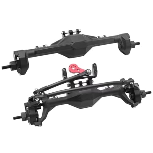 Kompatibel Mit Axial SCX10 II 90046 Für RGT 86100, CNC-gefräste, Integrierte Portalachse Vorne Und Hinten, 1/10 RC-Crawler-Auto-Upgrade-Teile Vorder Hinterachse RC(Black) von JVRWSC