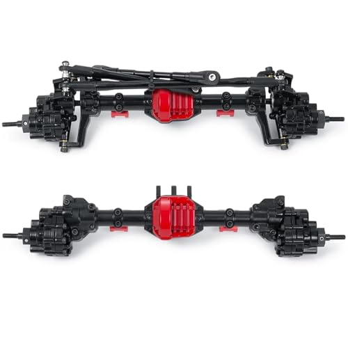 Kompatibel Mit Axial SCX10 II 90047 90046 1/10 RC Für Rock Crawler Auto-Upgrade-Teile, Aluminiumlegierung, Vorder- Und Hinterportalachse Vorder Hinterachse RC(Rear Front Axle) von JVRWSC
