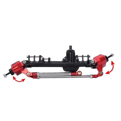 Kompatibel Mit Axial SCX10 III AXI03007 Upgrade-Teile, CNC-gefräste Portalachse Aus Aluminiumlegierung Vorne Und Hinten, 1/10 RC-Crawler-Auto Vorder Hinterachse RC(Red,Front) von JVRWSC