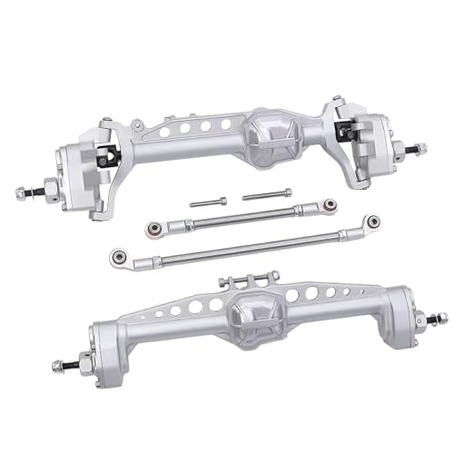 Kompatibel Mit Axial SCX10 III AXI03007 Upgrade-Teile, CNC-gefräste Portalachse Aus Aluminiumlegierung Vorne Und Hinten, 1/10 RC-Crawler-Auto Vorder Hinterachse RC(Silver,Rear and Front) von JVRWSC