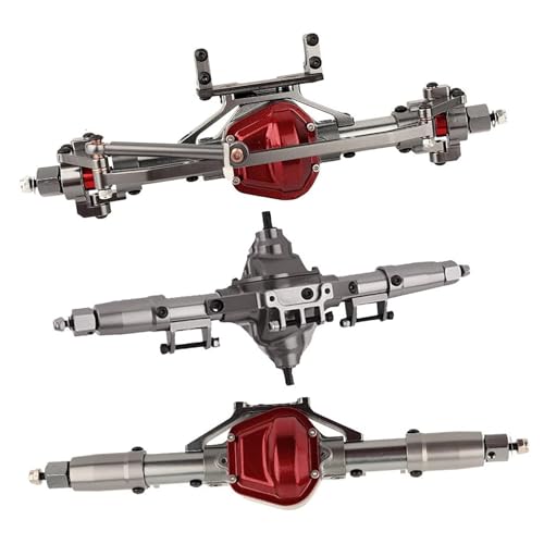 Kompatibel Mit Axial SCX10 Metall Vorder-/Mitte/Hinterachse Set 1/10 RC Auto LKW Upgrade Teil Ersatz Zubehör Vorder Hinterachse RC(Silver) von JVRWSC