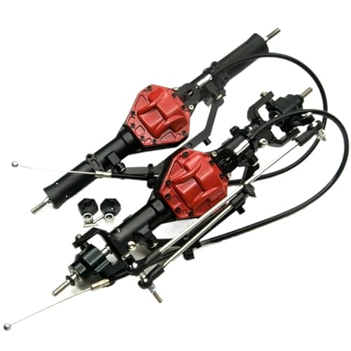 Kompatibel Mit Axial SCX10 Metall-Vorder- Und Hinterachse Mit 4WD-Sperre, Hochleistungs-Lenkgestänge-Kit, 1/10 RC-Crawler-Autoteile Vorder Hinterachse RC(Rear Front Axle) von JVRWSC